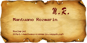 Mantuano Rozmarin névjegykártya